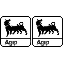2x Agip Logo Black And White Stickers Decals - DecalsHouse