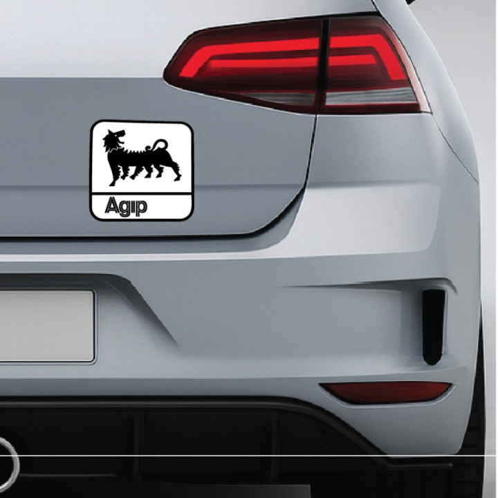 2x Agip Logo Black And White Stickers Decals - DecalsHouse