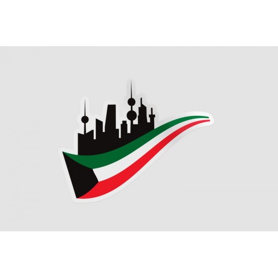 Kuwait Flag Style 12 Sticker
