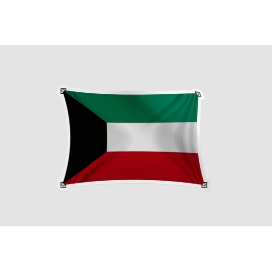 Kuwait Flag Style 14 Sticker