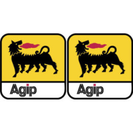 Agip Logo Style 2 Stickers – ENI Ferrari MotoGP Racing Sponsor Decals (2-Pack)