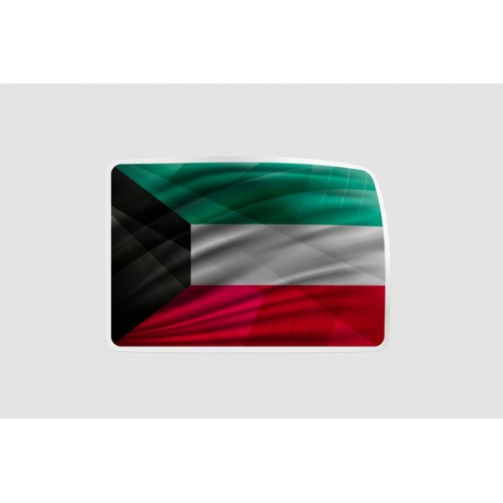 Kuwait Flag Style 18 Sticker
