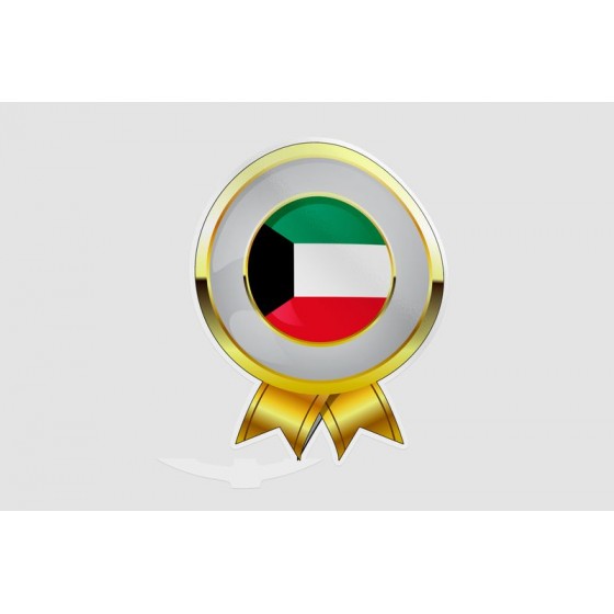 Kuwait Flag Style 24 Sticker