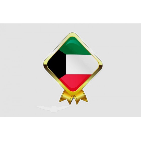Kuwait Flag Style 32 Sticker