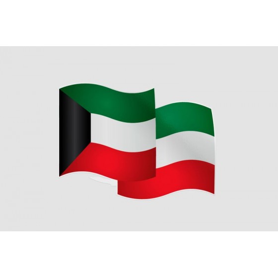 Kuwait Flag Style 34 Sticker