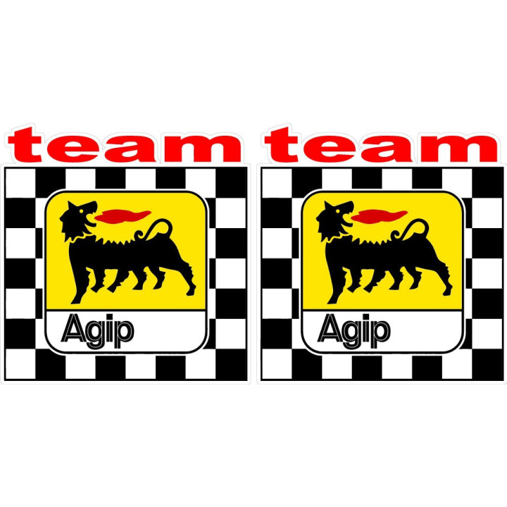 Agip Team Racing Stickers – Classic Motorsport Livery Decals (2-Pack) | DecalsHouse