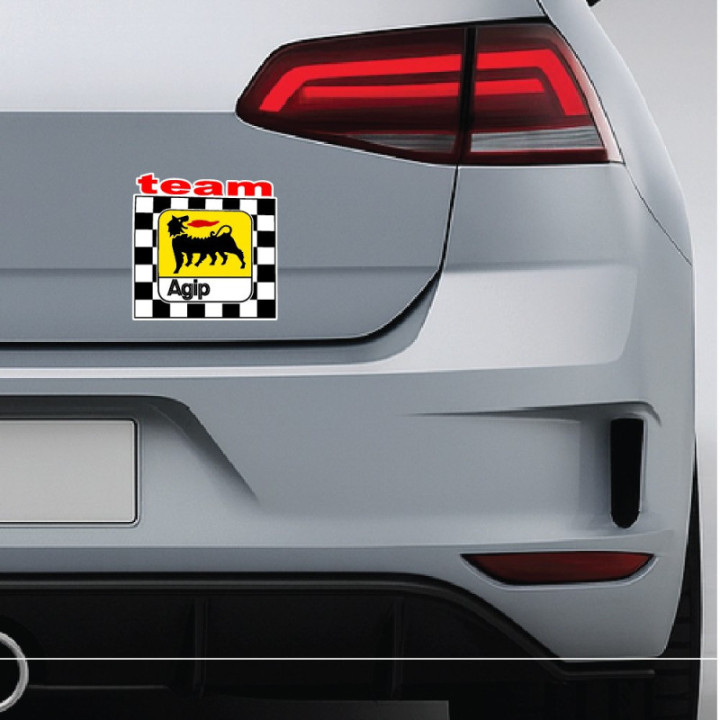 Agip Team Racing Stickers – Classic Motorsport Livery Decals (2-Pack) | DecalsHouse