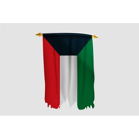 Kuwait Flag Style 8 Sticker