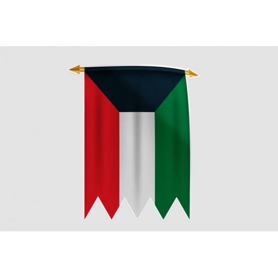 Kuwait Flag Style 9 Sticker