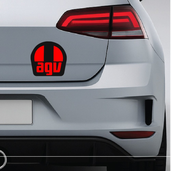 AGV Red Logo Stickers – MotoGP Helmet Racing Motorsport Decals (2-Pack)