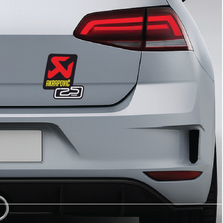 2x Akrapovic Logo 25 Years Style 3 Stickers Decals - DecalsHouse