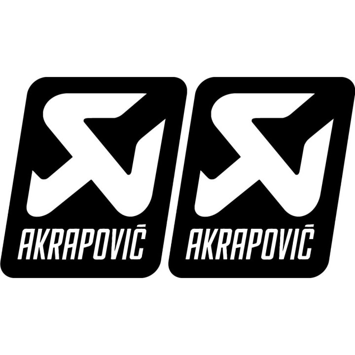 2x Akrapovic Logo Black And White Stickers Decals - DecalsHouse