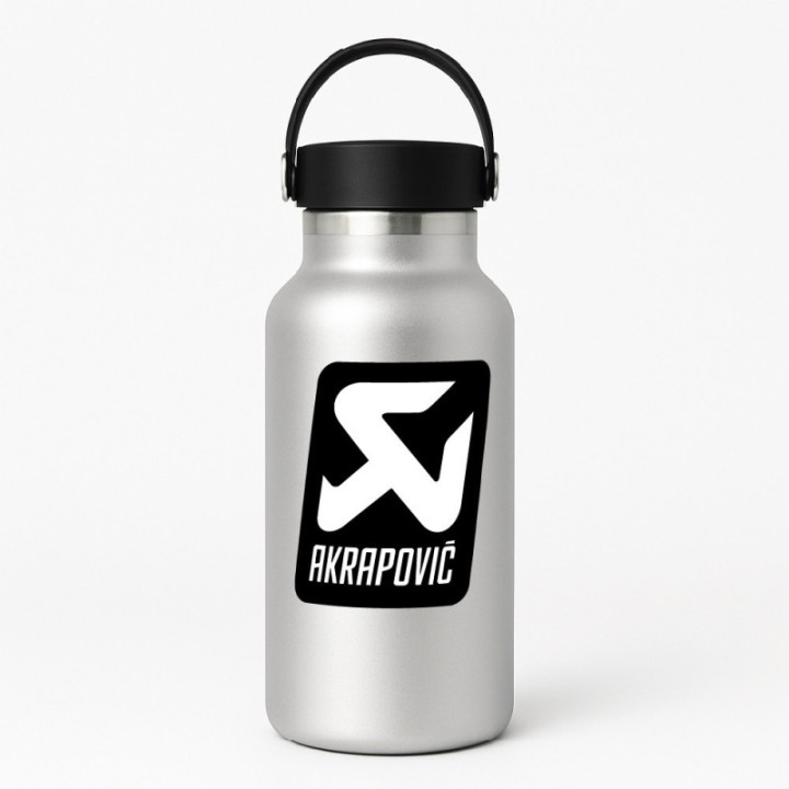 2x Akrapovic Logo Black And White Stickers Decals - DecalsHouse
