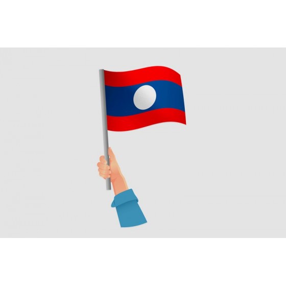 Laos Flag Style 3 Sticker