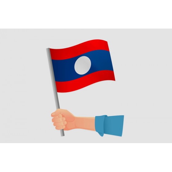 Laos Flag Style 4 Sticker
