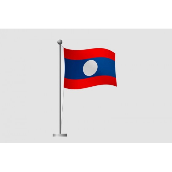 Laos Flag Style 6 Sticker
