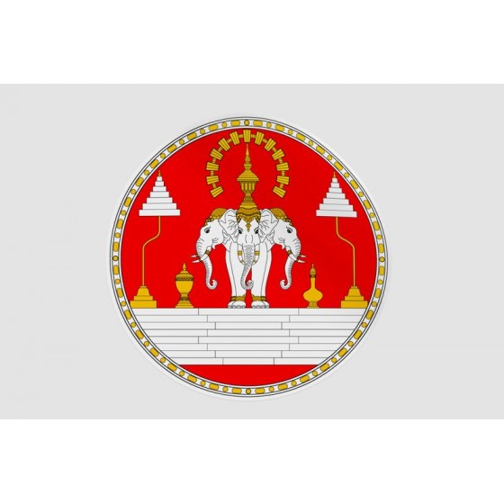Laos National Emblem Sticker