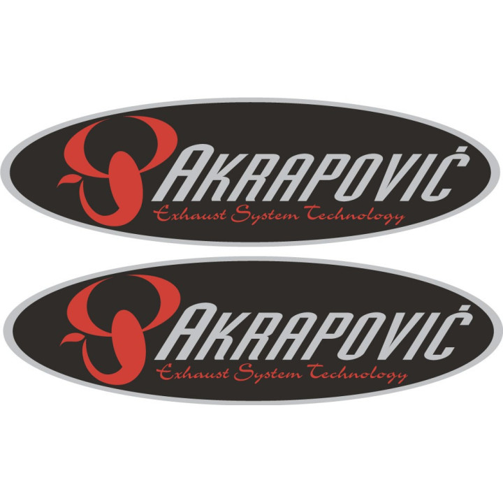 2x Akrapovic Logo Style 5 Stickers Decals - DecalsHouse
