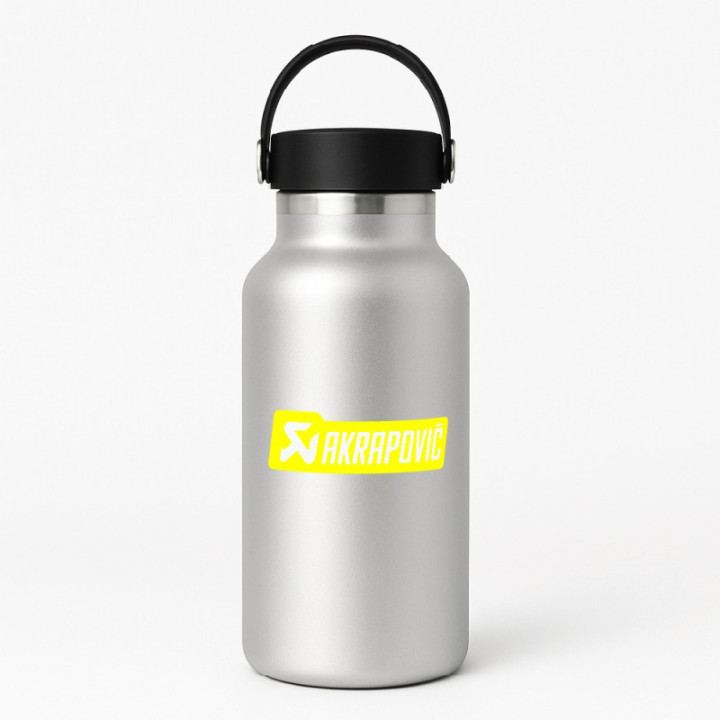 2x Akrapovic Logo Yellow [Converted] Stickers Decals - DecalsHouse