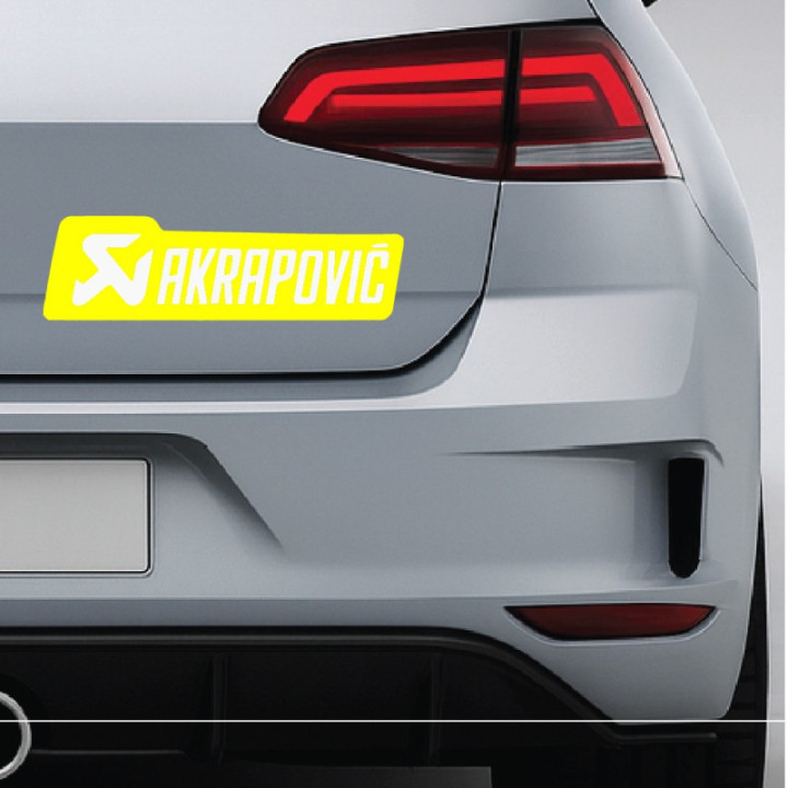 2x Akrapovic Logo Yellow [Converted] Stickers Decals - DecalsHouse