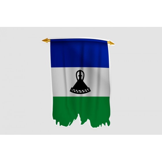 Lesotho Flag Style 11 Sticker