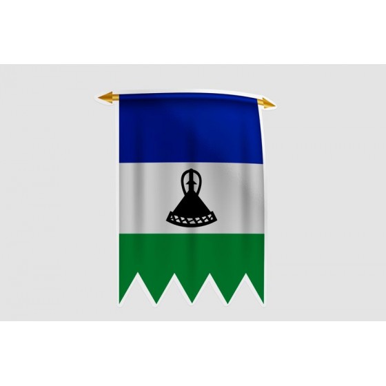 Lesotho Flag Style 12 Sticker