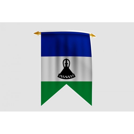 Lesotho Flag Style 4 Sticker