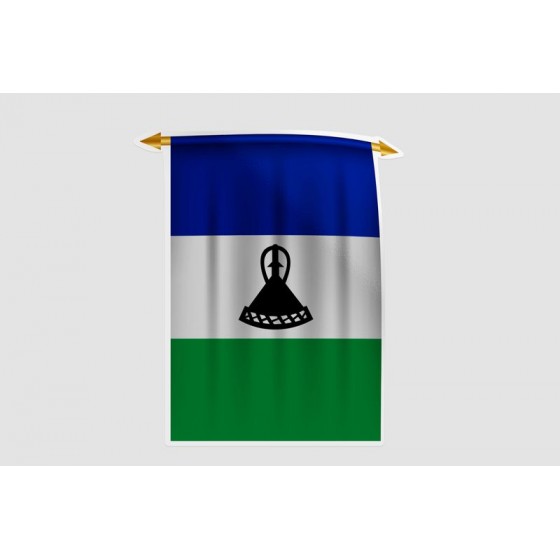Lesotho Flag Style 8 Sticker