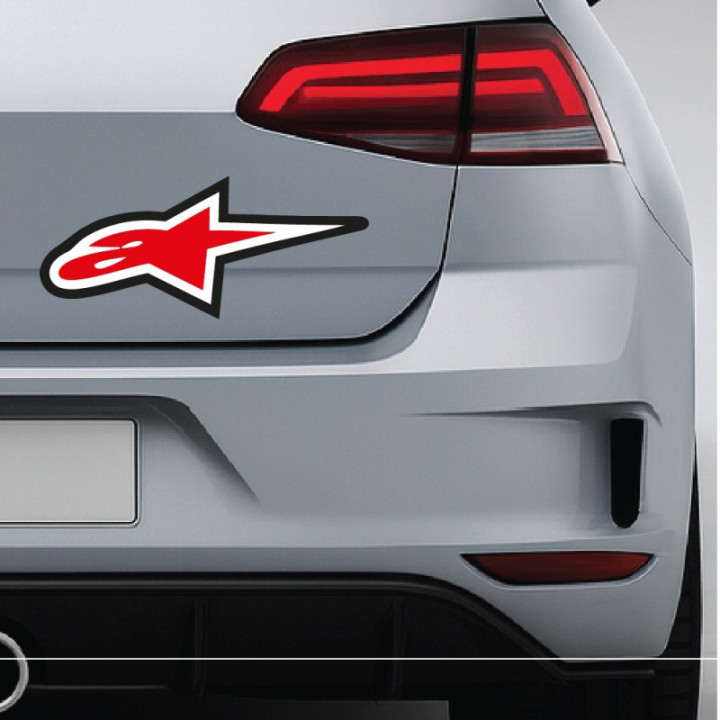 Alpinestars Red Black Stickers – MotoGP Racing Gear Decals (2-Pack)
