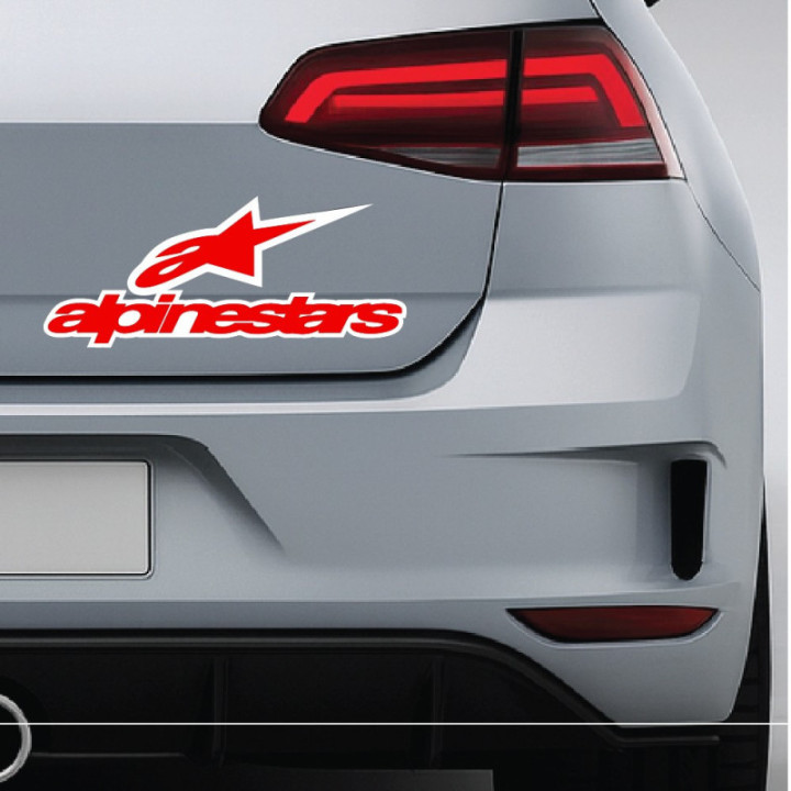 2x Alpinestars Logo Red Stickers Decals - DecalsHouse