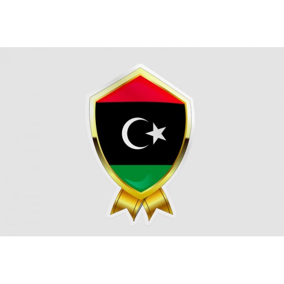 Libya Flag Style 10 Sticker