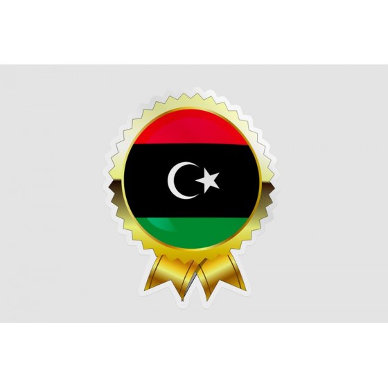 Libya Flag Style 11 Sticker