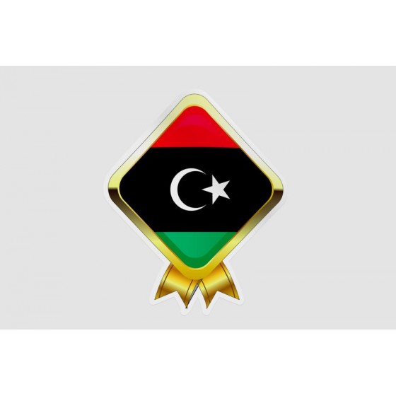 Libya Flag Style 13 Sticker