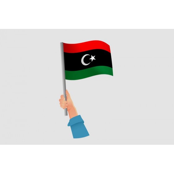 Libya Flag Style 15 Sticker