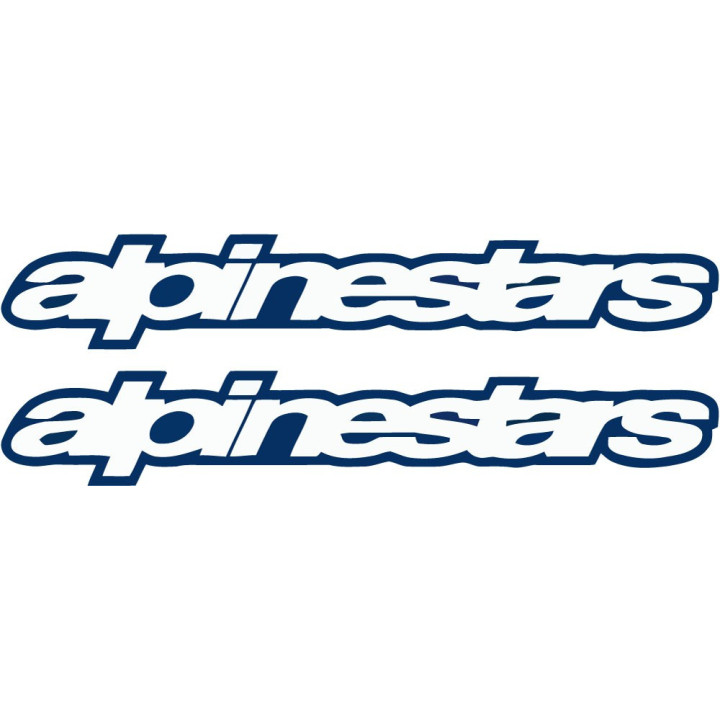 2x Alpinestars Logos Blue Stickers Decals - DecalsHouse