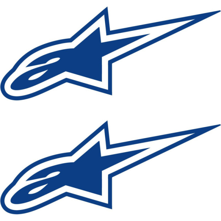 Alpinestars Style 2 Blue Stickers – MotoGP Racing Sponsor Decals (2-Pack)