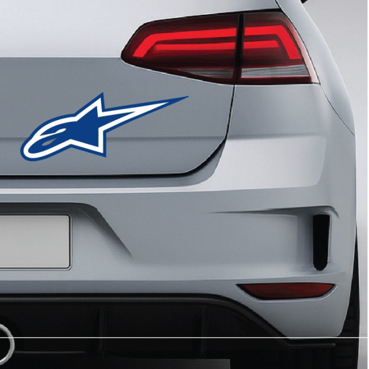 Alpinestars Style 2 Blue Stickers – MotoGP Racing Sponsor Decals (2-Pack)