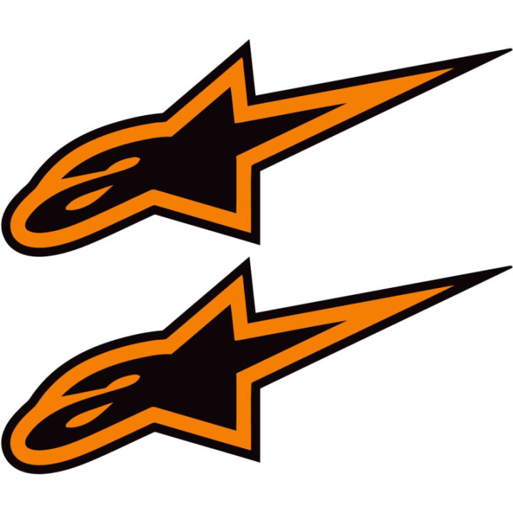 Alpinestars Orange Stickers – Motorcycle Race Decals (2-Pack)
