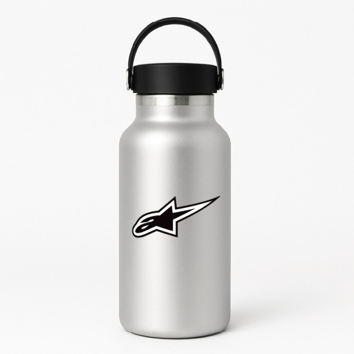 Alpinestars White Logo Stickers – Racing Sponsor Decals (2-Pack)