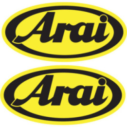 Arai Black Yellow Stickers – RX-7V Corsair-X Racing Decals (2-Pack)