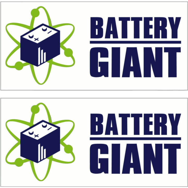2x Battery Giant Stickers Decals - DecalsHouse