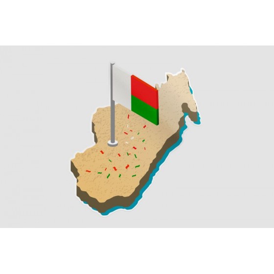 Madagascar Map Style 4 Sticker