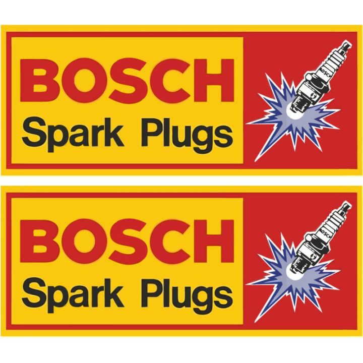2x Bosch Spark Plugs Stickers Decals - DecalsHouse