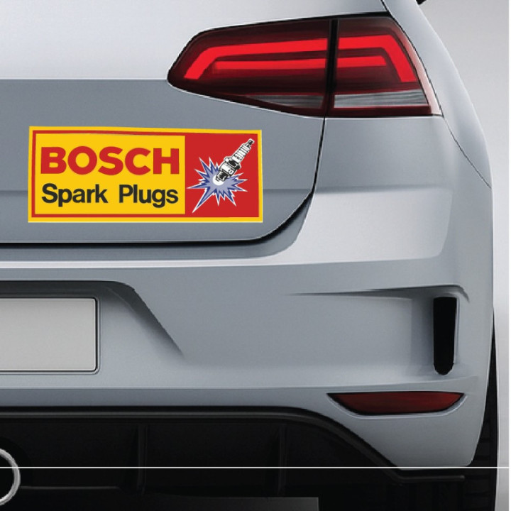 2x Bosch Spark Plugs Stickers Decals - DecalsHouse
