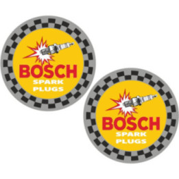 2x Bosch Spark Plugs Style 3 Stickers Decals - DecalsHouse