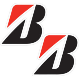 Bridgestone Style 2 Stickers – F1 MotoGP Tyre Sponsor Decals (2-Pack)