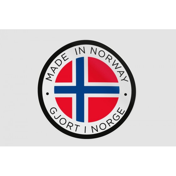Made In Norway Flag Sticker