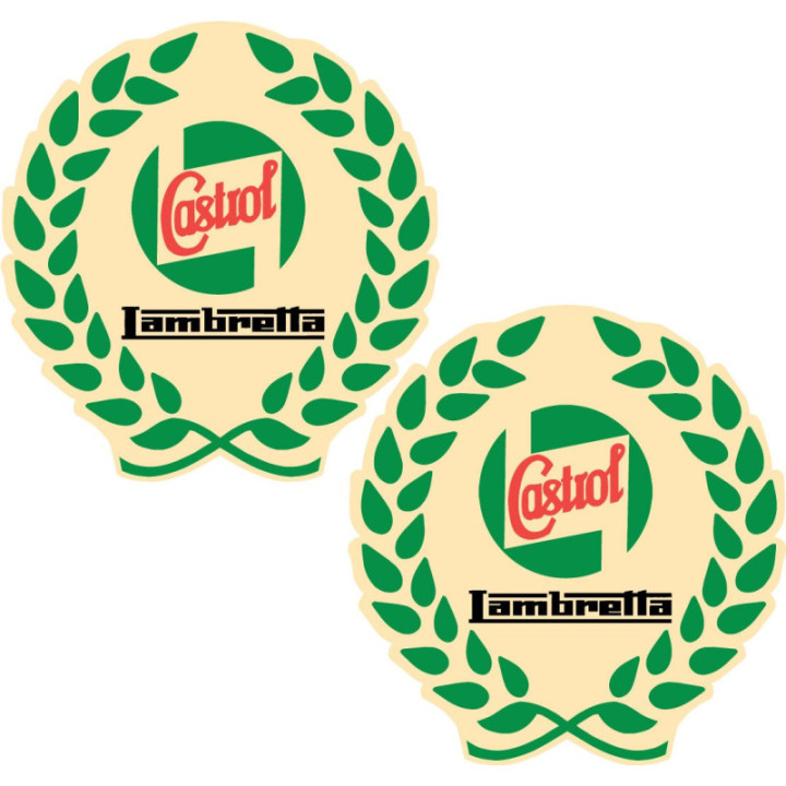 2x Castrol Lambretta Style 2 Stickers Decals - DecalsHouse