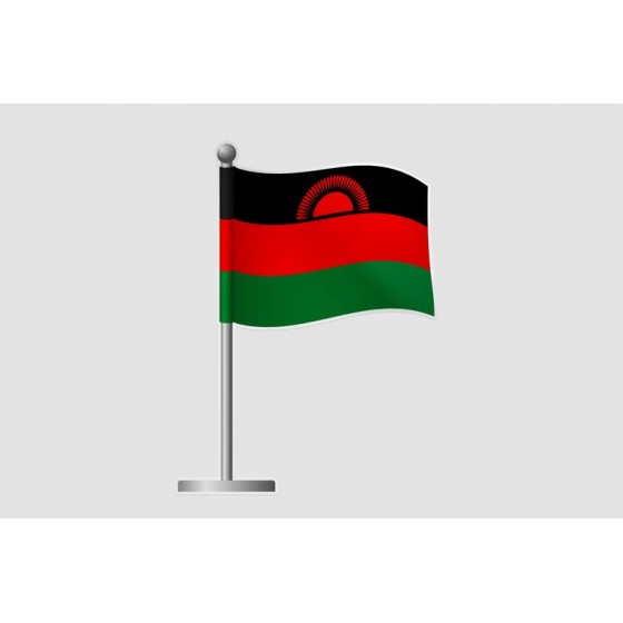 Malawi Flag Style 3 Sticker