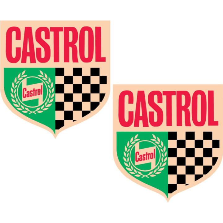Castrol Style 3 Stickers – Vintage Racing Oil Sponsor Decals (2-Pack)